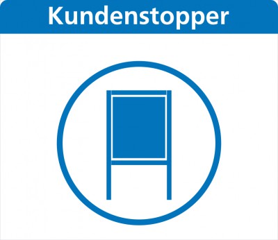 Hier finden Sie  Kundenstopper für innen und Aussen A1 bis A0 auch mit Druck