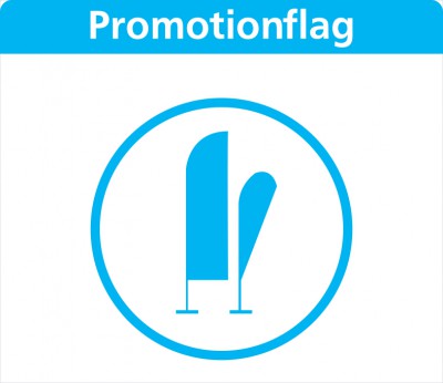 Hier finden Sie Promotion-Flags in verschiedenen Formen mit Taschen und Bodenplatten, Erdspießen oder Wassertank