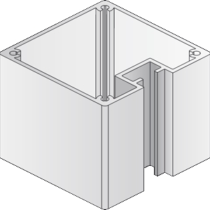 BERLIN Basic Quadratpfosten, 6,6 x 6,6 cm, 1 Nut, silberfarben