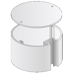 BERLIN Basic Rundpfosten, Ø 6 cm, 1 Nut