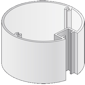 BERLIN Basic Rundpfosten, Ø 9 cm, 1 Nut