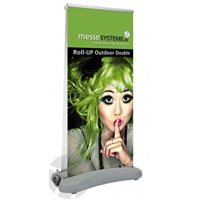  Roll-Up Outdoor Double MS 80x200cmStabiles, doppelseitiges Roll-Up für den Außenbereich. Erlaubt den Einsatz auch bei starkem Wind. 